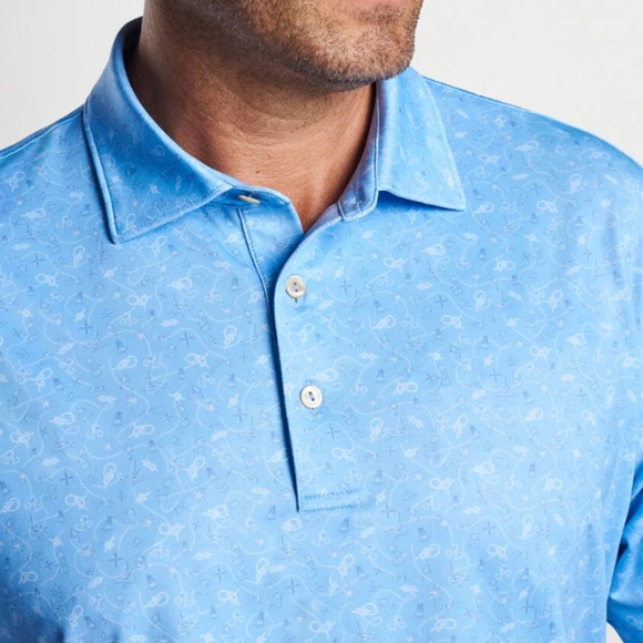 Peter Millar Men's XXL Cottage Blue Show Me The Way Performance Polo MSRP $115